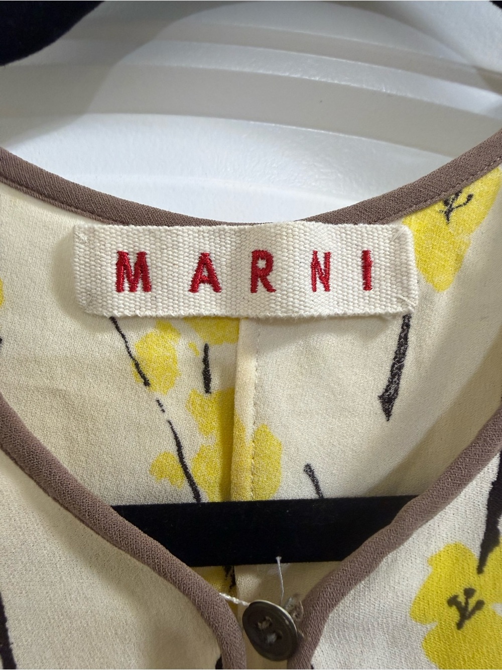 Marni cream printed silk crepe top SZ EU 38 - Picture 2 of 4
